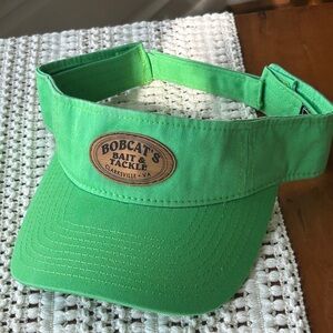 Bobcat’s Fishing Visor Adult Adjustable Logo Leather Green Clarkesville, VA NEW